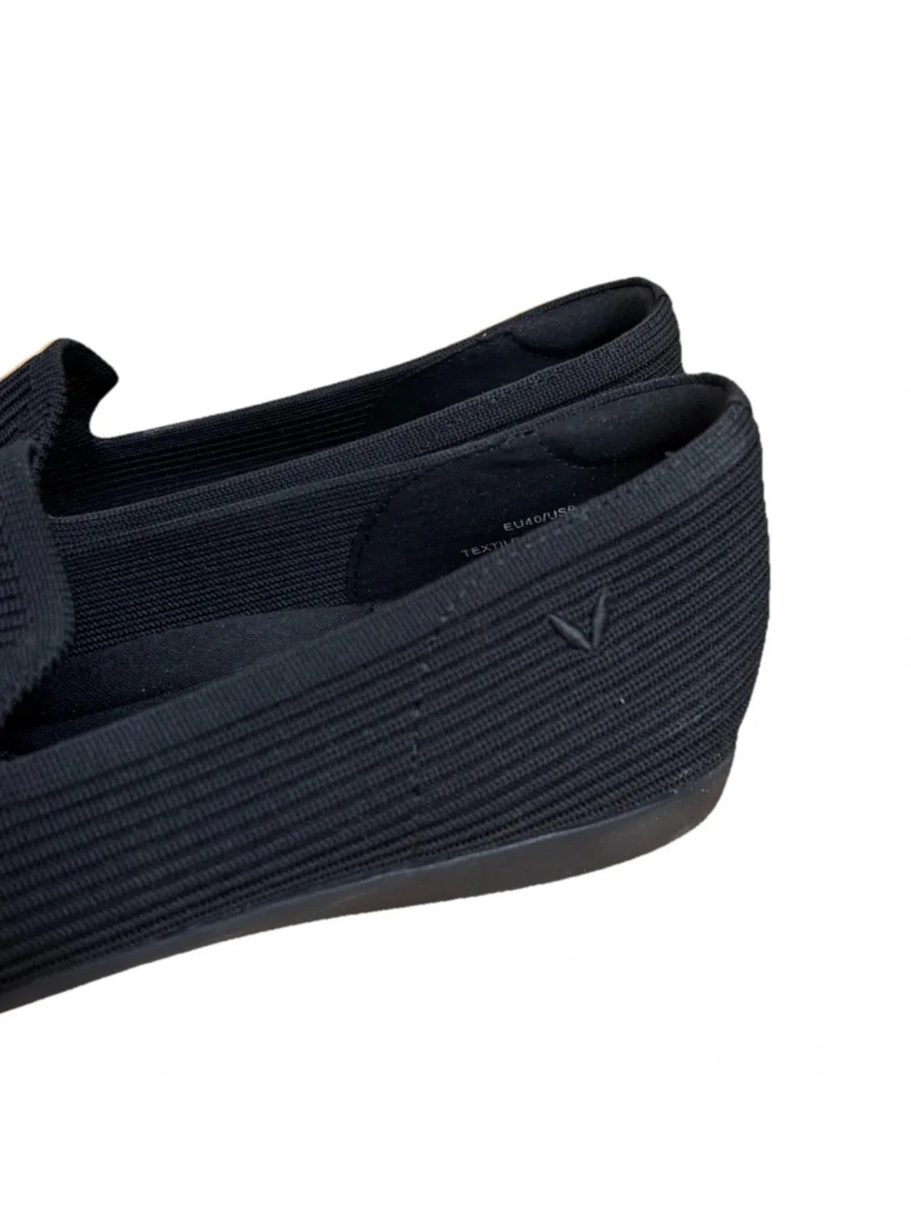 Vivaia Samantha Walker Square Toe Flats EU 40 US 9 Water Repellent Black
